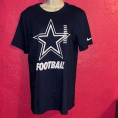 Get Ready To Support Your Favorite Team During The Upcoming Football Season With This Dallas Cowboys T-Shirt From Nike. Size Small. Navy Blue With White Star Logo. And The Word Football Beneath. Dallas Cowboys Tshirts, Dallas Cowboy, Star Logo, White Star, Blue Tee, Football Season, Nike Shirts, Dallas Cowboys, Favorite Team