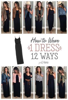 How to Wear One Black Maxi Dress Twelve Ways – Just Posted Black Maxi Dress Outfit, Dresses Ladies, Maxi Dress Outfit, Black Outfits, Work Style, Looks Black, Clothes Women, Black Maxi, Clothing Ideas