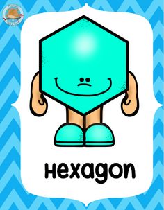 hexagon with the word hexagon on it's face and hands