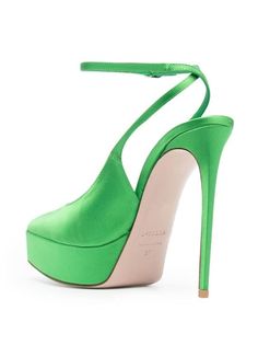 Le Silla Uma 140mm Pumps - Farfetch Green Slingback Pumps With Sculpted Heel For Party, Luxury Green Slingback Pumps For Party, Luxury Green Slingback Pumps, Green Slingback Pumps With 4-inch Heel For Evening, Green Ankle Strap Slingback Pumps For Party, Green Slingback Pumps With Ankle Strap, Green High Heel Slingback Pumps With Strap, Green Padded Heel Slingback Pumps For Party, Green Slingback Pumps With Padded Heel For Party