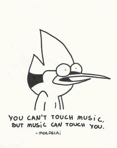 a drawing of a cartoon bird with words written on the front and bottom half of it