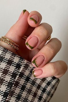 French Tip Nails With Dots, Nails With Yellow Tips, Nails With Dots, Nails With Yellow, Nail Ballerina, Yellow Tips, Nails Shapes, Dark Green Nails, Square Nail