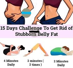 a woman's stomach is shown with the text 15 days challenge to get rid of stubborn