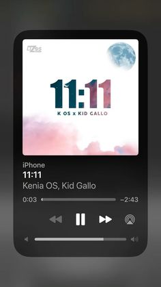 an iphone app with the number 11 on it's screen and music player below