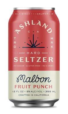 a can of seltzer fruit punch on a white background