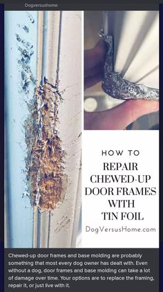 an image of how to repair damaged door frames with tin foil