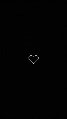 a black background with a white heart in the middle and one line drawn on it