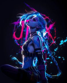 Jinx Wallpaper Iphone, Wallpaper Universe, Iris Drawing, Powder Arcane, Wallpaper Iphone Dark, League Of Legends Poster, Arcane Season 2, Japanese Wallpaper Iphone