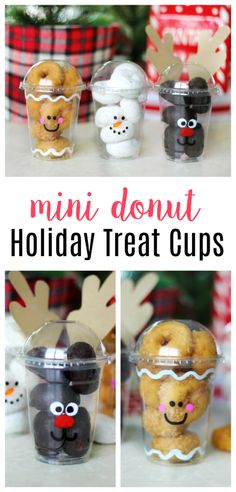 mini donut holiday treat cups for kids to make