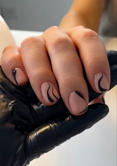 Short Black Manicure Ideas, Short Nail Designs Rockstar, Dark Short Manicure, Masc Women Nails, Masculine Manicure, Dark Manicure Short Nails, Gender Neutral Nail Ideas, Nails For Masc Women, Pantone Nails