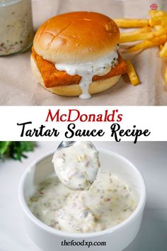 McDonald’s Tartar Sauce Recipe Mcdonalds Tartar Sauce Recipe, Homemade Tartar Sauce Easy, Best Tartar Sauce Recipe, Tartar Sauce Recipe, Homemade Tartar Sauce, Unique Recipe, Dipping Sauces Recipes, Salad Dressing Recipes Homemade