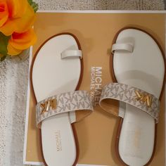 Brand New! Bundle Now Michael Kors Platform Sandals, Michael Kors Slides, Custom Shoes Diy, Michael Kors Wedges, Michael Kors Sandals, Shoes Diy, Jeweled Sandals, Girly Shoes, Black Wedge Sandals