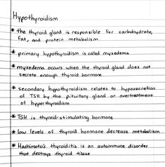 a piece of paper with writing on it that has different types of hypotherism