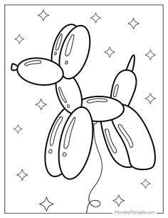 a flower with stars in the background coloring page for children to color and learn how to draw