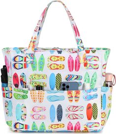 Beach Pool Bags Tote for Women Ladies Large Gym Tote Carry on Bag with Wet Compartment for Weekender Travel Waterproof Travel Beach Bag Tote With Zipper Closure, Travel Tote Beach Bag With Zipper Closure, White Casual Travel Bag With Zipper Closure, Casual White Travel Bag With Zipper Closure, Summer Outdoor Bag With Removable Pouch, Summer Nylon Bags With Pockets, Vacation Nylon Tote Shoulder Bag, Large Capacity Multicolor Shoulder Bag For Outdoor, Large Capacity White Travel Bag For Outdoor