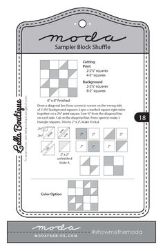 an image of a pattern for a quilter's sample block shuffles