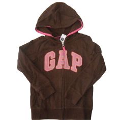 New with Tags Gap Size 4/5 Girls Zip Front Embroidered/Applique Logo Gap Hoodie, Gap Outfits, Things I Need To Buy, Brown Hoodie, Gap Logo, 5 Girls, Brown Outfit, Gap Jacket, Gap Sweater