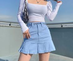 Xiao Xiao, Korean Fashion Dress, Trik Fotografi, Blue Outfit, Kawaii Clothes