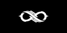 an infinite letter logo on a black background