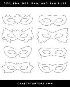 mask templates for masks to cut out