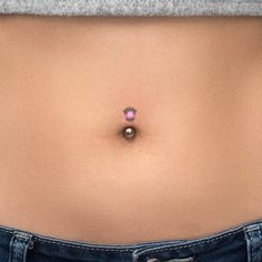 Titanium belly ring. This listing is for a single item. ITEM MEASUREMENTS:Available gauges (thickness of barbell): 16g, 14gAvailable bar lengths: 6mm, 8mm, 10mm, 11mmGemstone size: 3mm MATERIALS USED:We create this jewelry using the highest quality implant grade 23 Titanium (ASTM F-136) – best choice for people with sensitive skin. However, pure titanium version can be made upon request. SHIPPING & HANDLING:We will pack your jewelry with great care. It will come in a small and very cute jewe Dermal Jewelry, Titanium Belly Ring, Barbell Earrings, Nose Earrings, Belly Button Jewelry, Navel Jewelry, Belly Bars, Belly Jewelry, Navel Ring