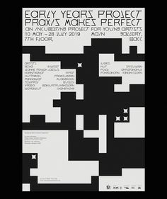 a poster with black and white squares on it's cover, which reads forty years project