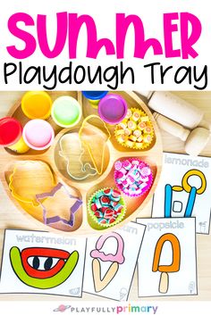 this summer playdough tray is perfect for toddlers to practice letter recognition