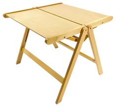 a small wooden folding table on a white background