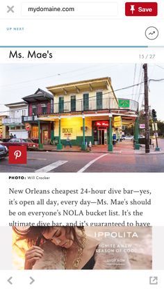 an image of a woman standing in front of a store on her cell phone, with the caption ms mae's new orleans cheap 4 - hour drive