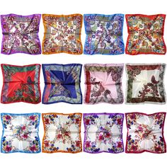 PRICES MAY VARY. 12 Piece set 12 Different designs Measures approximately 50 x 50cm (19 x 19 inches) Made of polyester satin Individually wrapped 12 Set of small satin square scarves by LilMents. Each scarf measures approximately 50 x 50cm. Suitable for use as a fashion neck scarf, hair tie, can be tied to handbags and can be used as you desire. Luxury Gucci Silk Scarf For Women, Scarf Hair Tie, Scarf Hair, Brands Fashion, Fashion Scarves, Neck Scarf, Polyester Satin, Hair Tie, Amazon Women