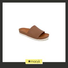 in stock Classic Brown Slip-on Footbed Sandals, Leather Sandals With Round Toe For Travel, Leather Round Toe Sandals For Travel, Leather Sandals With Cushioned Footbed For Travel, Leather Sandals With Leather Footbed For Travel, Classic Brown Synthetic Sandals, Classic Brown Round Toe Slides, Classic Brown Slides With Round Toe, Brown Slides With Leather Footbed For The Beach