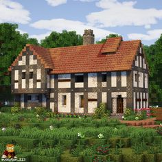 Minecraft Tudor, Play Bakery, Cottage Minecraft, British Houses, Minecraft City Buildings, Minecraft Structures, Minecraft House Plans, Minecraft Farm, Bangunan Minecraft