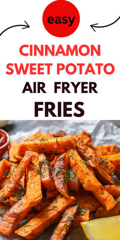 The ultimate easy dessert recipe for the air fryer! These cinnamon sugar sweet potato fries are sweet and delicious, perfect for serving just one or the whole family. #airfryer #airfryerrecipes #sweetpotatoes Sweet Potato Wedges Air Fryer, Sweet Potato Recipes Air Fryer, Sweet Potatoes In Air Fryer, Sweet Potato Air Fryer, Sweet Potato Fries Air Fryer, Sweet Potato Home Fries, Air Fryer Sweet Potatoes, Dorm Recipes, Food Recovery