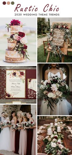 a collage of photos with different wedding themes