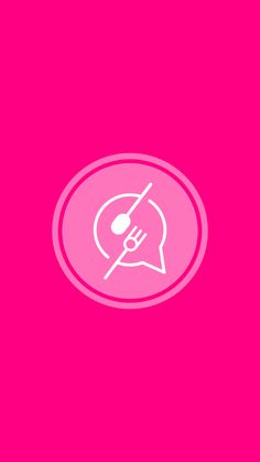 a pink wall with a white circle on it and a person holding a knife in the middle