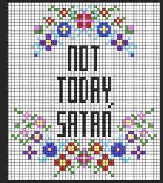 a cross stitch pattern with the words do today, nature written in black on it