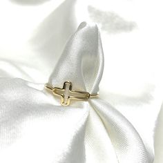 Ioka - Real 14K Yellow Gold Simple & Plain Open Sideways Cross Stackable Band Ring, Minimalist Dainty Everyday Wearing Ring ✅ ITEM SPECIFICATIONS: ➤ Average Weight: 1gr.  ➤ Type: Rings/Stackable Ring ➤Size: US4,US4.5,US5,US5.5,US6,US6.5,US7,US7.5,US8,US8.5,US9 ✅ PREMIUM 14K GOLD:  Our jewelry is crafted from durable high quality materials, gems, and stones; hand-stamped for authenticity as well as FTC law approved. Unlike cheap costume jewelry, our long lasting jewelry is easy to polish and and Adjustable Cross Gold Ring, Adjustable Cross Shaped Gold Rings, Adjustable Gold Cross Ring, 14k Yellow Gold Cross Rings, Minimalist Cross Ring For Anniversary, Minimalist Cross Rings For Gifts, Minimalist Adjustable Cross Ring, Gold Cross Rings In Sterling Silver, Gold Sterling Silver Cross Ring