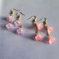 Handmade spring inspired flower drop earrings. Each pair is made to order with your choice of metal and flower colour. Hook back fits comfortably and securely without additional backing. Cheap Flower Charm Dangle Earrings, Spring 3d Flowers Dangle Earrings, Handmade Pink Flower Drop Earrings, Pink Dangle Flower Charm Earrings, Feminine Drop Earrings With 3d Flowers, Handmade Flower Dangle Earrings For Spring, Handmade Feminine Earrings For Spring, Handmade Feminine Flower Earrings For Spring, Handmade Flower Drop Earrings For Spring