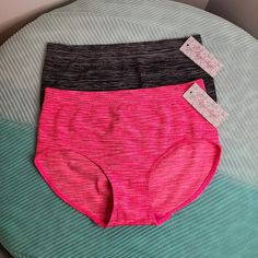 Dynashape Intima 2 Pack Seamless Shaping Brief Panties -Gray Heather & Neon Pink Womens Size Medium Brand New With Tag Smooth Seamless Construction Regular Mid Rise Polyester, Nylon, Spandex Cotton Gusset Christmas Sale! Look For The Symbol For Nwt Items Pink Stretch Brief Bottoms, Pink Stretch Seamless Bottoms, Pink Seamless Shapewear Bottoms, Micro-elastic Seamless Pink Bottoms, Pink Seamless Shaping Bottoms, Pink Soft Touch Shapewear Bottoms, Soft Touch Pink Shapewear Bottoms, Pink Seamless Workout Bottoms, Christmas Sale