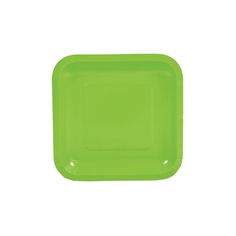 neon green plastic plates with square edges