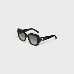 TRIOMPHE 06 SUNGLASSES IN ACETATE - BLACK | CELINE Luxury Polarized Sunglasses In Triacetate, Elegant Sunglasses With Mirrored Lenses, Luxury Acetate Sunglasses With Gradient Lenses, Celine Sunglasses Triomphe, Fragrance Bottle, Fragrance Samples, Sunglasses Polarized, Shades Sunglasses, New Sneakers