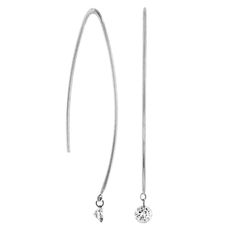 LA Hip, Ladies' Diamond Dangle Earrings 0.26tw  18K White Gold Diamond Dangle Earrings, Silver Necklace, Dangle Earrings, Silver