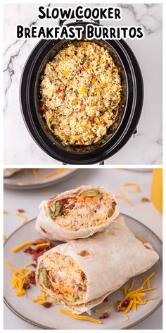 slow cooker breakfast burritos are the perfect way to start your day off right now