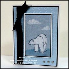 a card with a polar bear on it