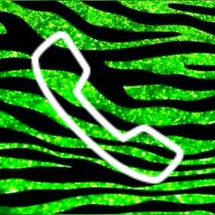 an image of a cell phone in the middle of a zebra print pattern with green and black stripes