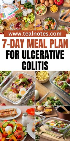 the 7 day meal plan for ulcerative colts is full of healthy food and vegetables