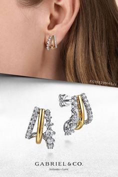 14K White Yellow Gold Graduating Diamond J Hoop Stud Earrings
EG15329M45JJ Trendy Yellow Gold Earrings, Luxury Statement Hoop Earrings For Anniversary, J Hoop, Contemporary Earrings, Diamond Hoop Earrings, Shop Earrings, Yellow White, Diamond Earrings, Hoop Earrings