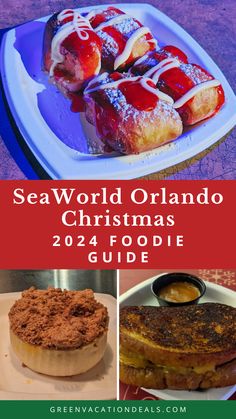 2024 SeaWorld Orlando Christmas Foodie Guide Beer Desserts, Peppermint Eggnog, Bourbon Glazed Ham, Vanilla Bean Mousse, Cookies Frozen, Orlando Christmas, Cherry Bourbon, Deep Dish Cookie, Chocolate Smores