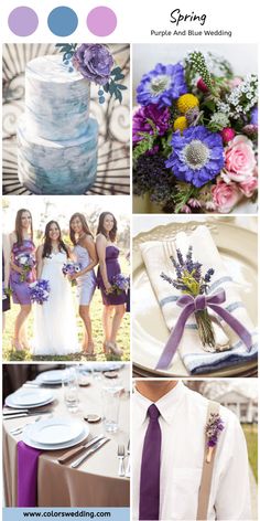 purple and blue wedding color scheme