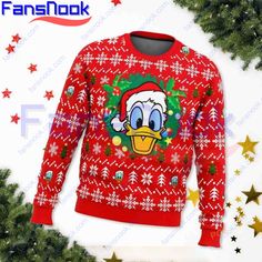 Ugly Disney Christmas Sweaters Donald Duck Head – Perfect for Festive Fun Are you ready to make a bold fashion statement this holiday season? Look no further than the Donald Duck Head Disney Ugly Christmas Sweaters from Fansnook. This unique and eye-catching sweater is the perfect choice for any Disney lover who wants to stand [...] Disney Ugly Christmas Sweater, Nightmare Before Christmas Doctor, Pokemon Movies, Stitch Toy, Duck Head, Ugly Christmas Sweaters, Head Shop, Disney Lover, Mickey Mouse And Friends